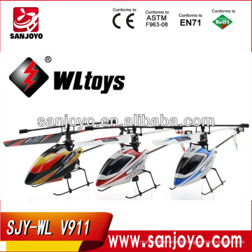 wl spielt v911 ​​2.4G 4CH einzelner Blatt-Gyro RC MINI draußen r / c Hubschrauber mit LCD und Hubschrauber mit 2 Batterien v911